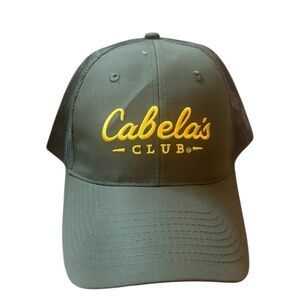 NEW! CABELA CAMP Canvas Mesh Snap Back Men’s Adjustable Olive Trucker Cap Hat OS